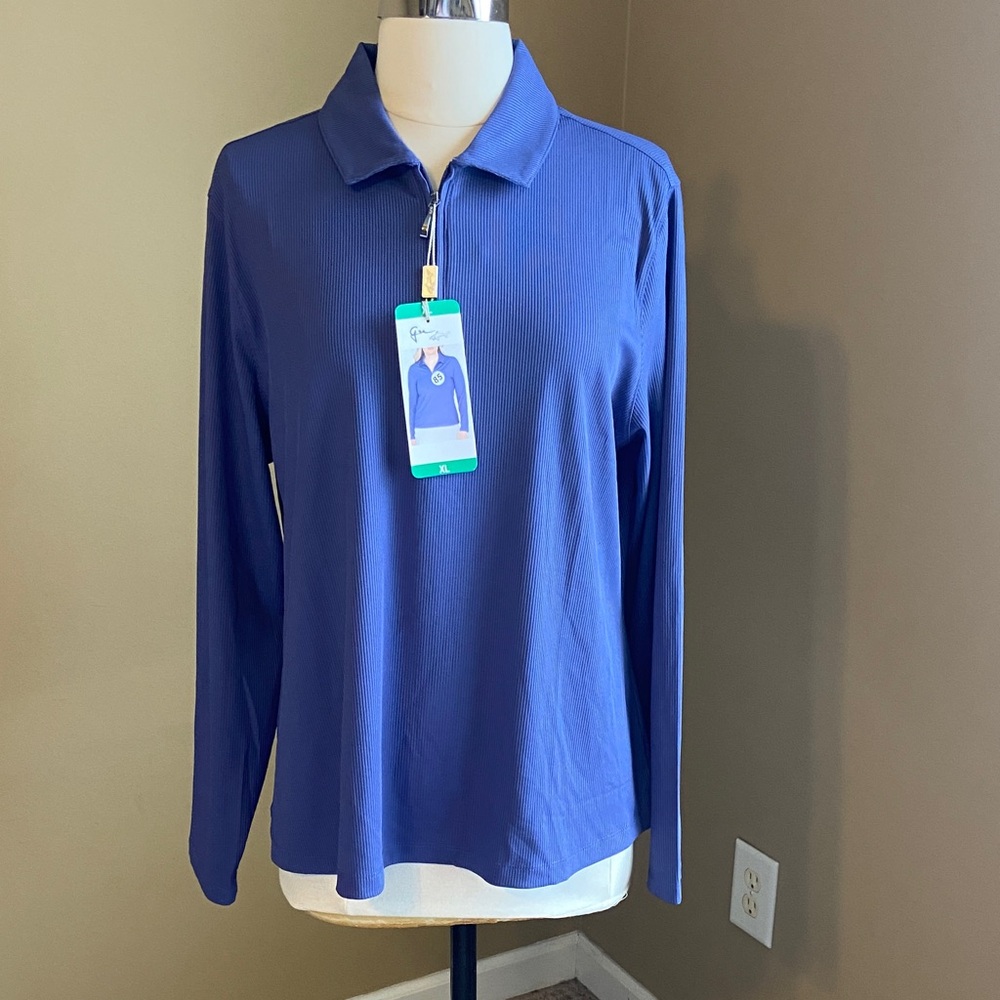 NWT Greg Normanโ Collection Blue Half Zip Pullover XLarge